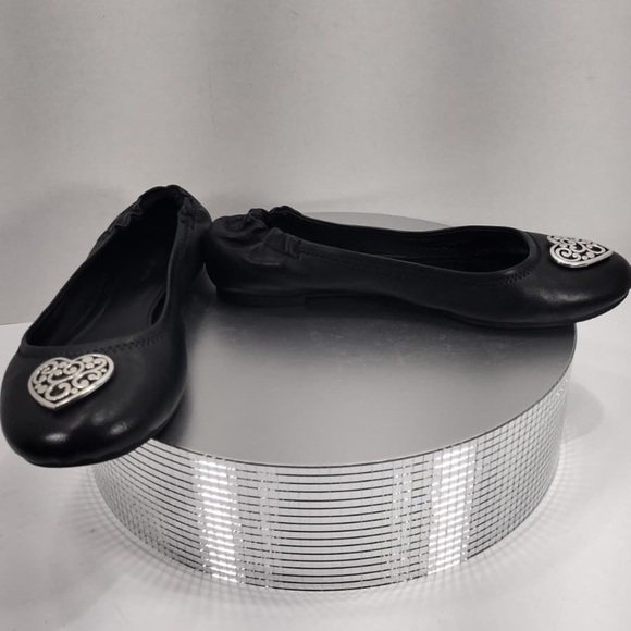 Brighton Black Ballet Flats with Heart size 8.5 pre Owned Exellent condition - Picture 2 of 14